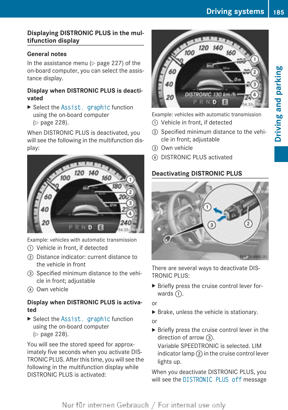 Driving and parking, Driving systems | Mercedes-Benz 2013 C Class Coupe User Manual | Page 187 / 388