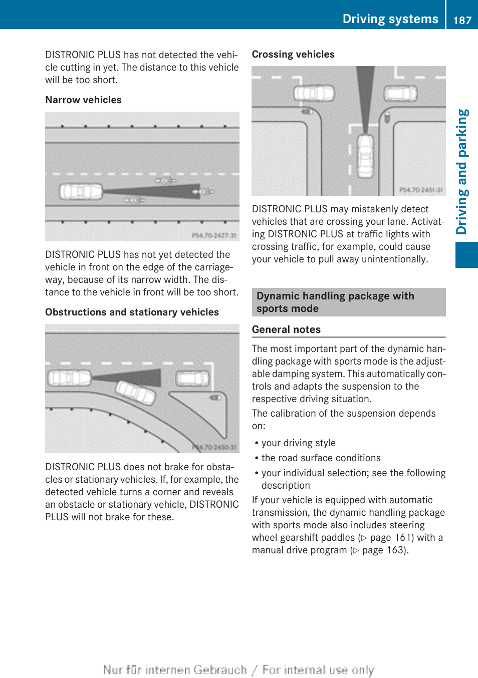 Dynamic handling package with sports mode, Driving and parking, Driving systems | Mercedes-Benz 2013 C Class Coupe User Manual | Page 189 / 388