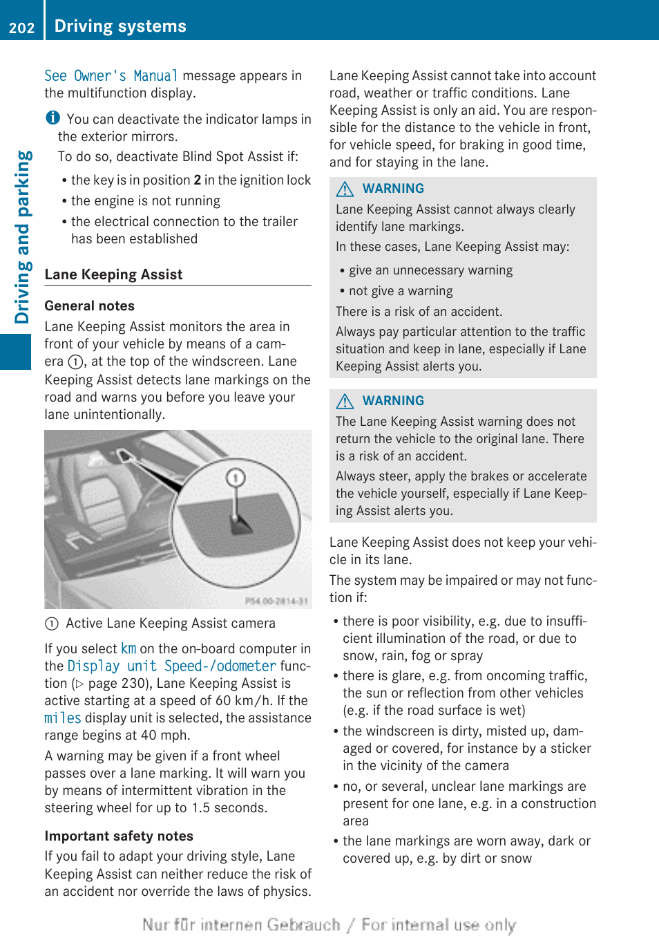 Assist, Driving and parking, Driving systems | Mercedes-Benz 2013 C Class Coupe User Manual | Page 204 / 388