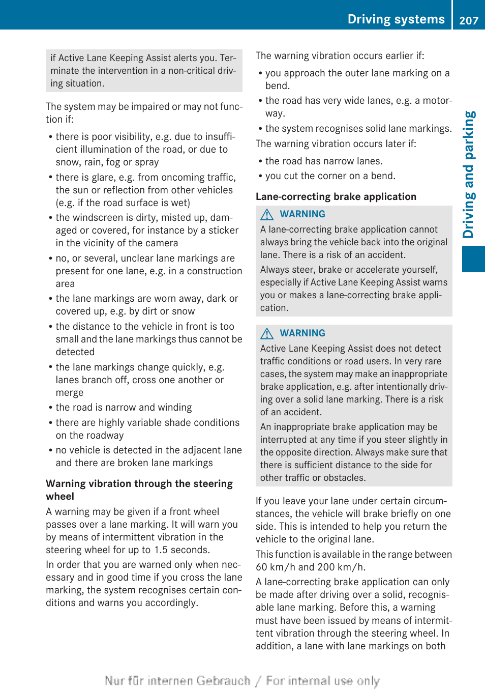 Driving and parking, Driving systems | Mercedes-Benz 2013 C Class Coupe User Manual | Page 209 / 388