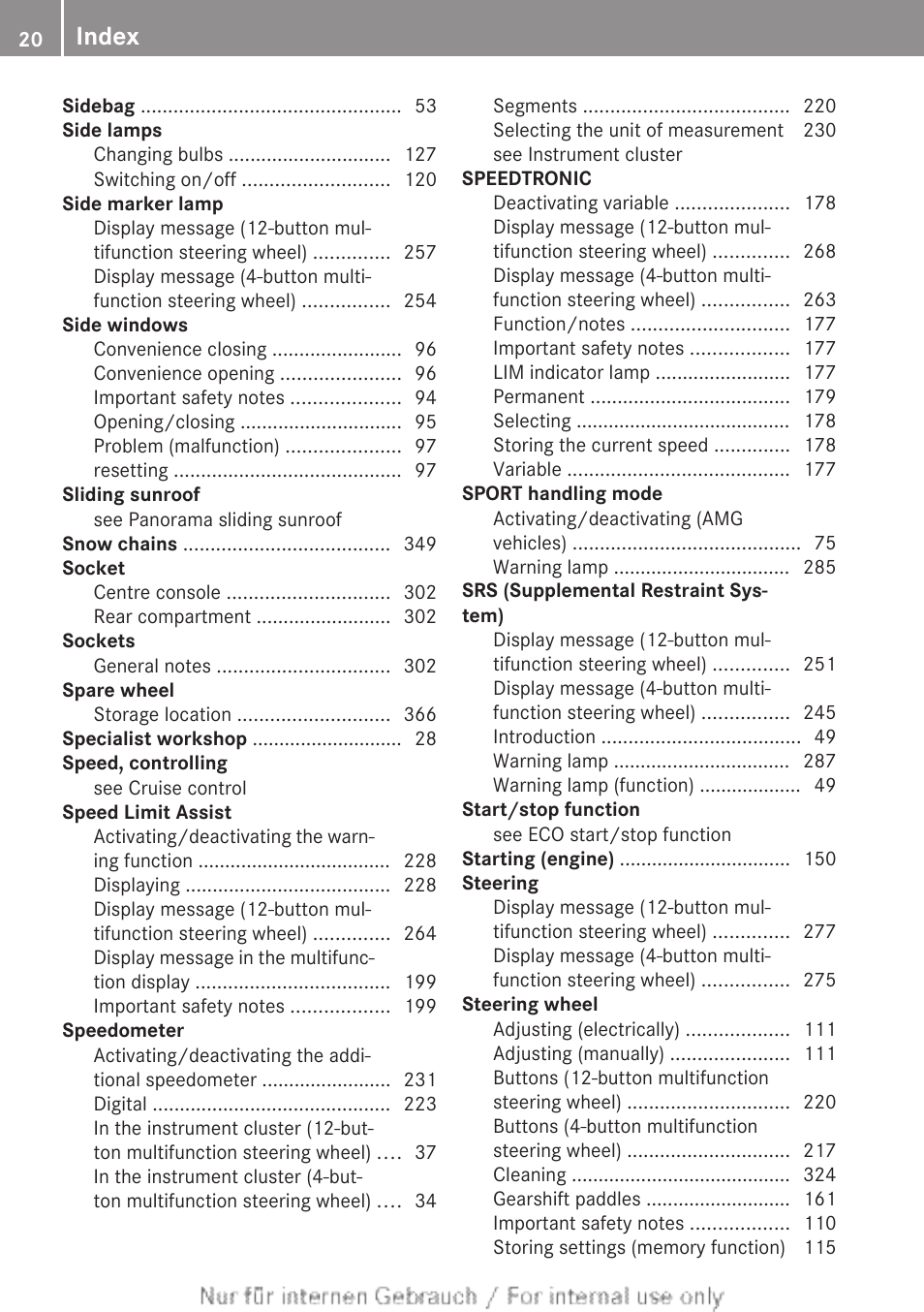 Index | Mercedes-Benz 2013 C Class Coupe User Manual | Page 22 / 388