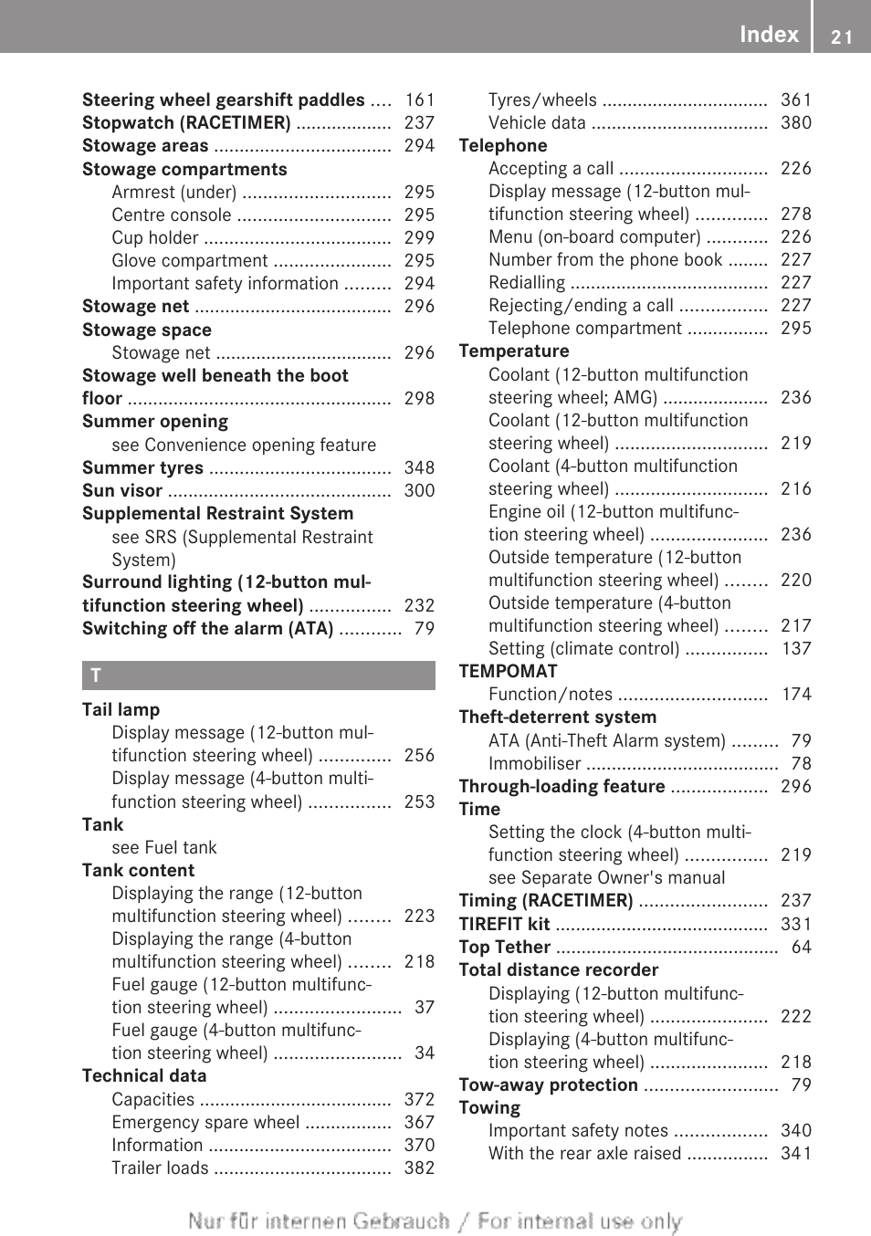 Index | Mercedes-Benz 2013 C Class Coupe User Manual | Page 23 / 388