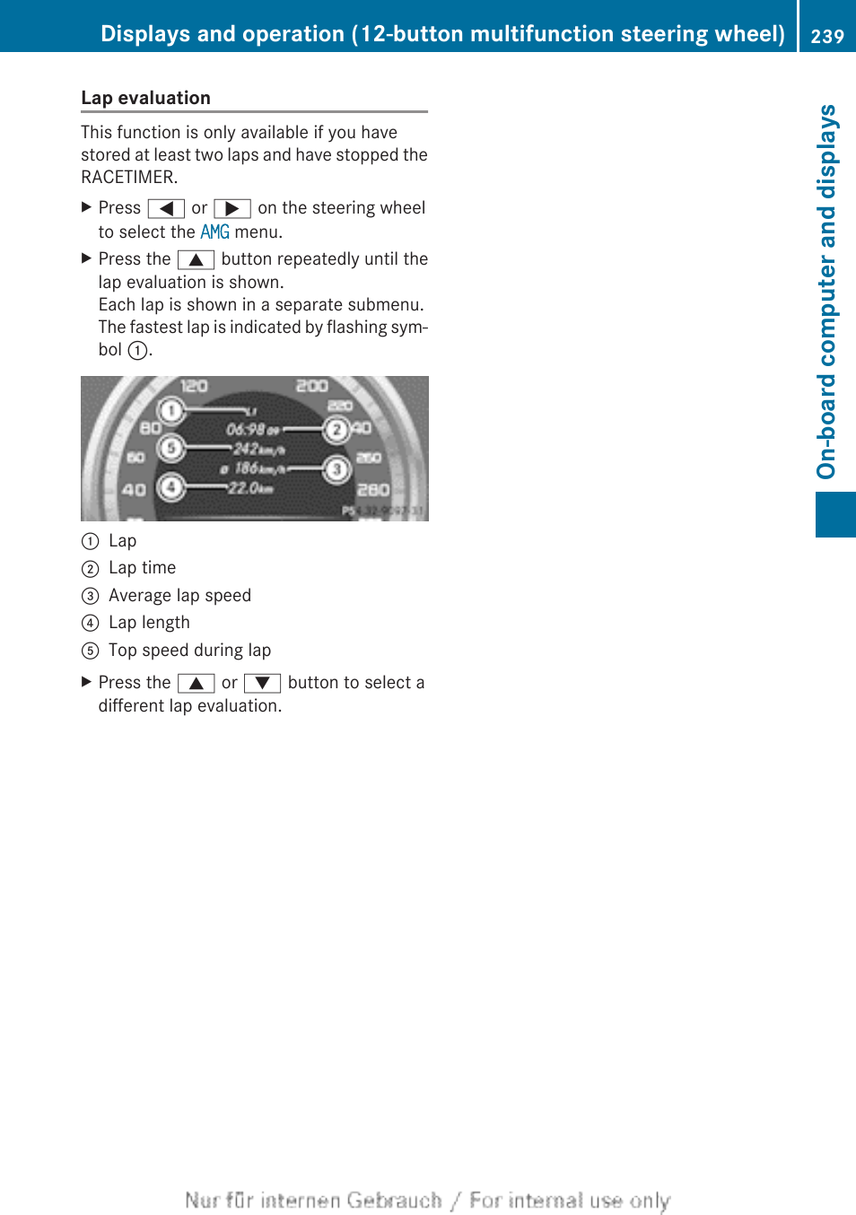 On-board computer and displays | Mercedes-Benz 2013 C Class Coupe User Manual | Page 241 / 388