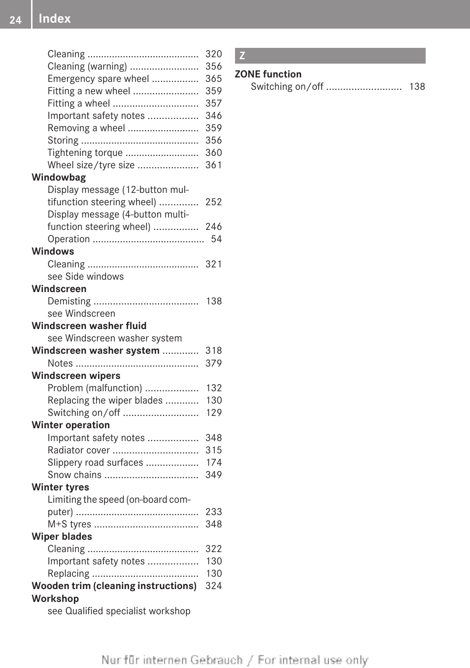 Index | Mercedes-Benz 2013 C Class Coupe User Manual | Page 26 / 388