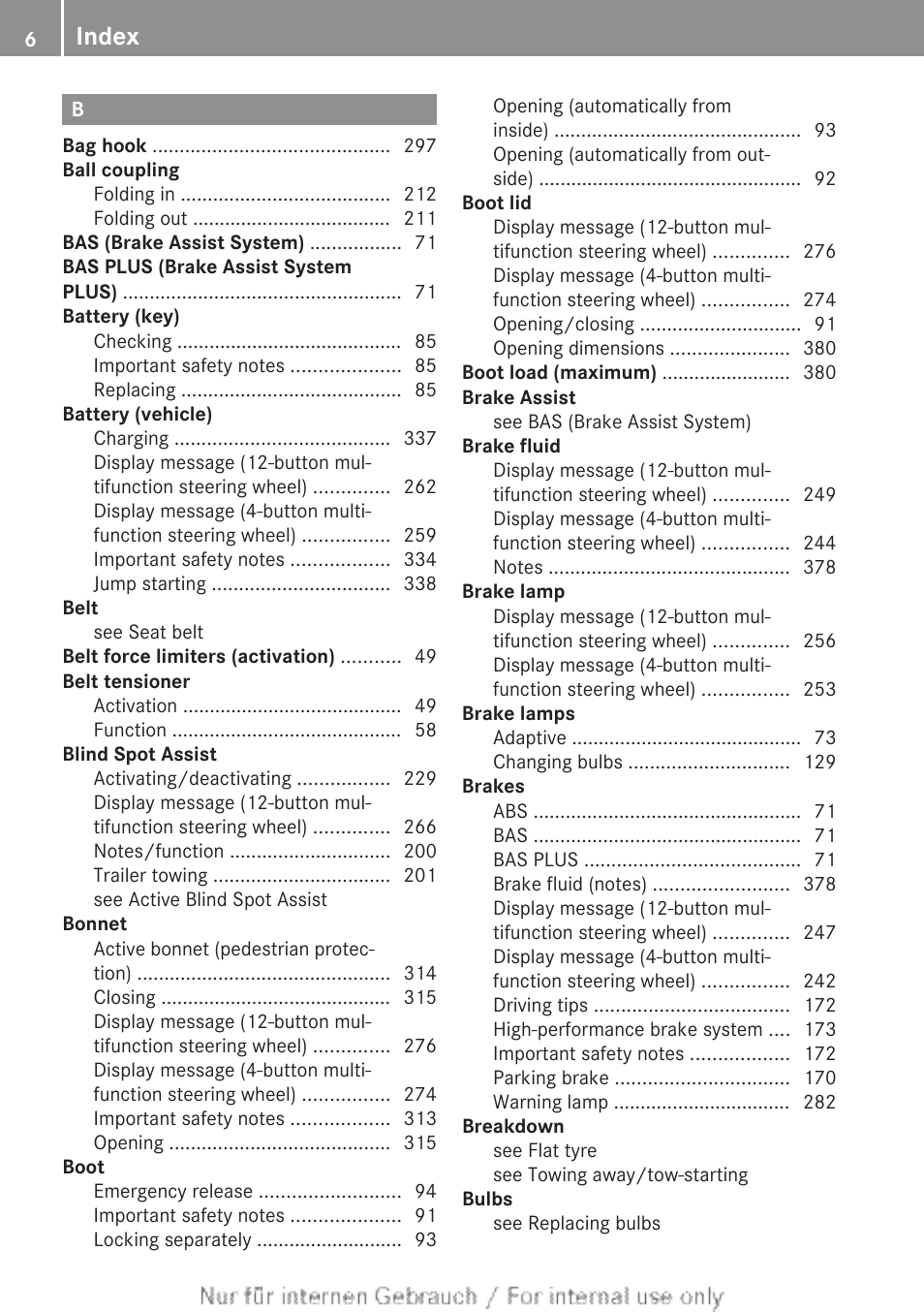 Index | Mercedes-Benz 2013 C Class Coupe User Manual | Page 8 / 388