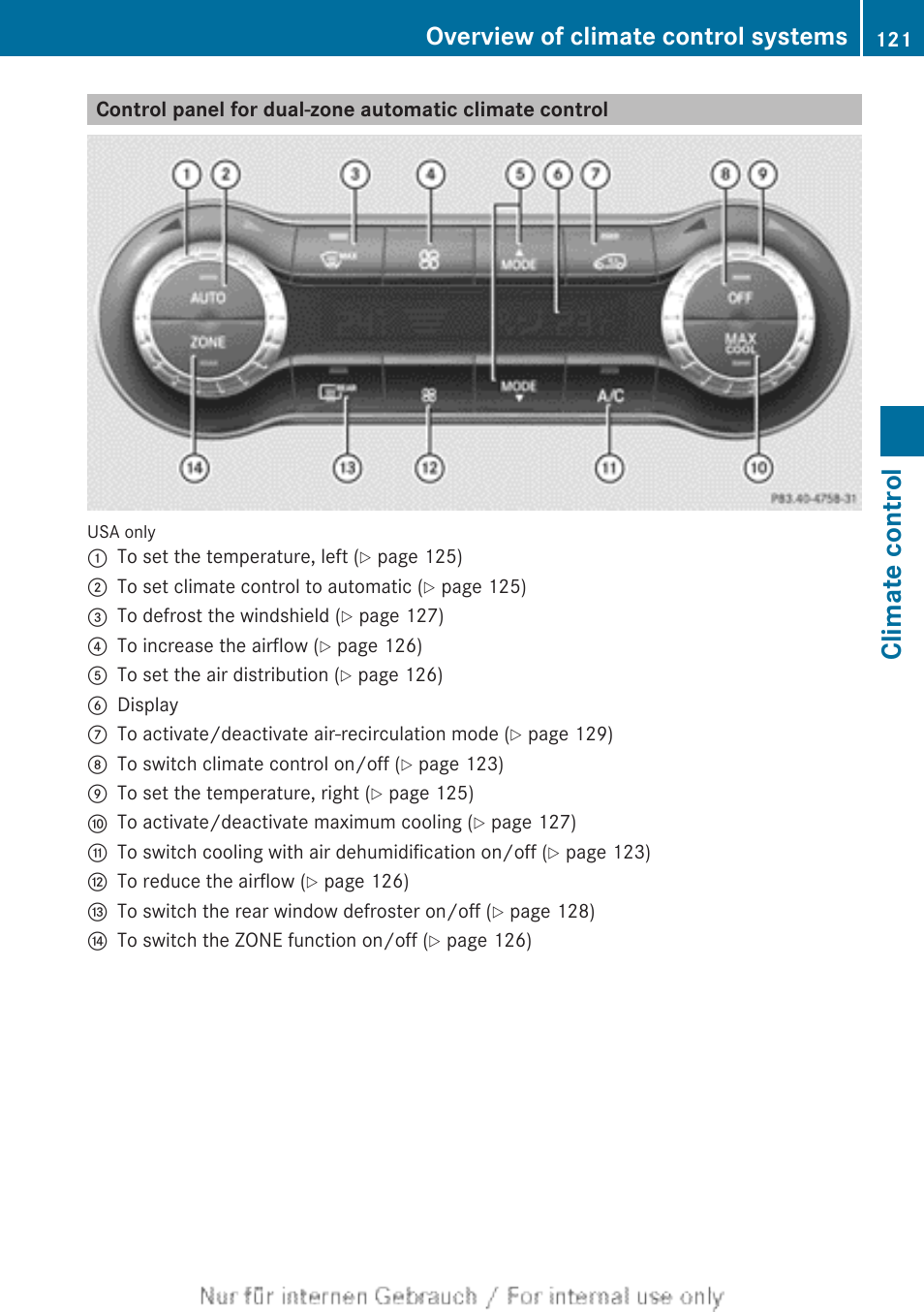 Climate control, Overview of climate control systems | Mercedes-Benz 2012 B Class User Manual | Page 123 / 340