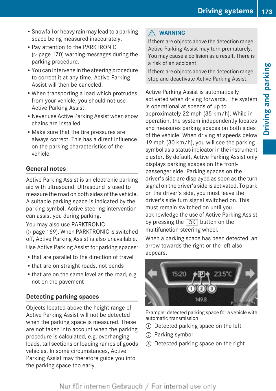 Driving and parking, Driving systems | Mercedes-Benz 2012 B Class User Manual | Page 175 / 340