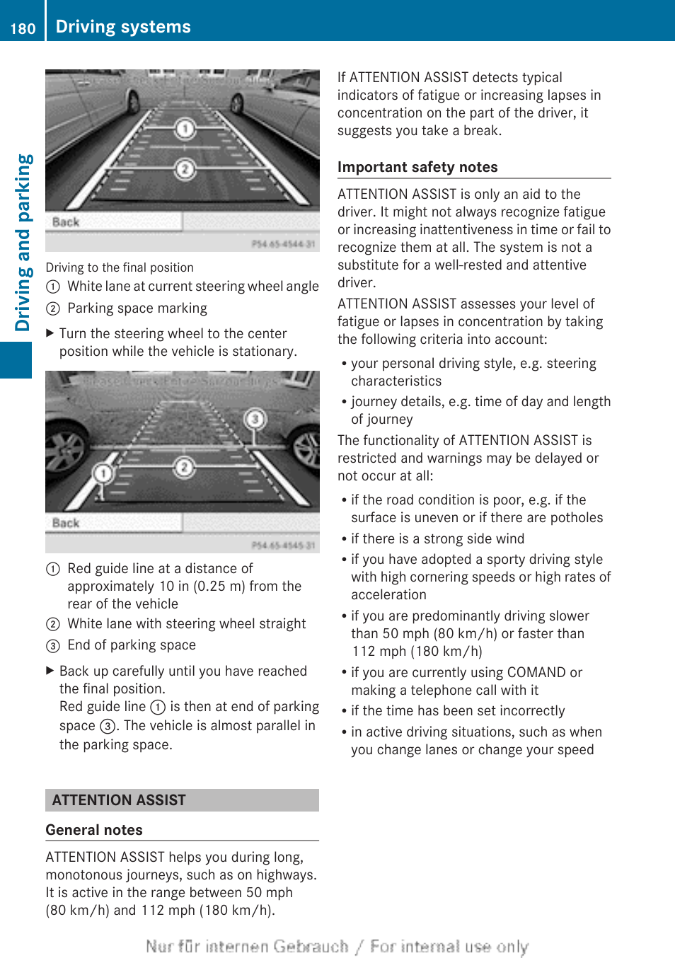 Attention assist, Driving and parking, Driving systems | Mercedes-Benz 2012 B Class User Manual | Page 182 / 340