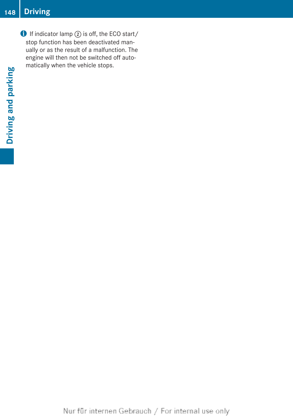 Driving and parking | Mercedes-Benz 2012 A Class User Manual | Page 150 / 356