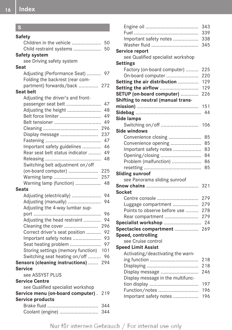 Index | Mercedes-Benz 2012 A Class User Manual | Page 18 / 356