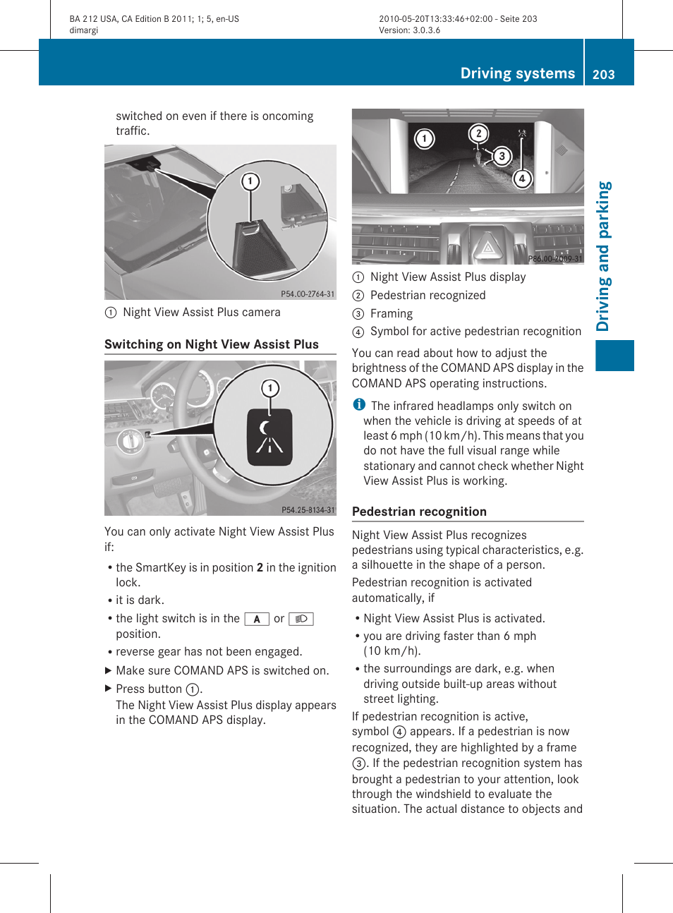 Driving and parking, Driving systems | Mercedes-Benz 2011 E Class Sedan User Manual | Page 205 / 400