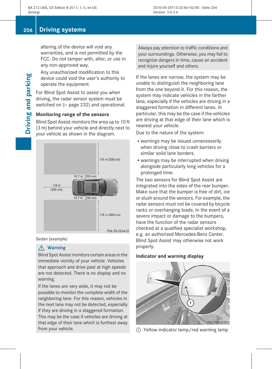 Driving and parking, Driving systems | Mercedes-Benz 2011 E Class Sedan User Manual | Page 208 / 400