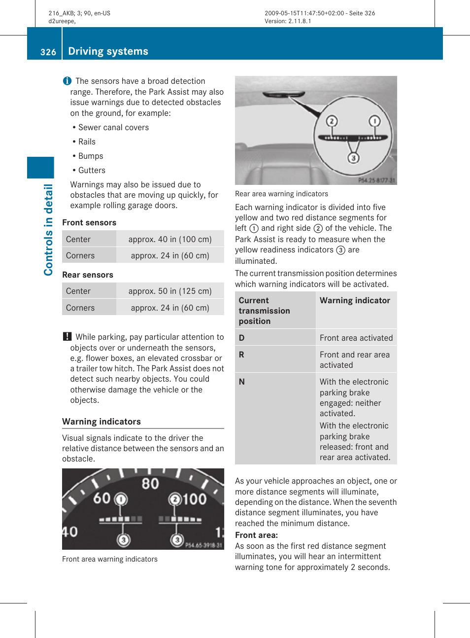 Controls in detail, Driving systems | Mercedes-Benz 2010 CL Class User Manual | Page 328 / 500