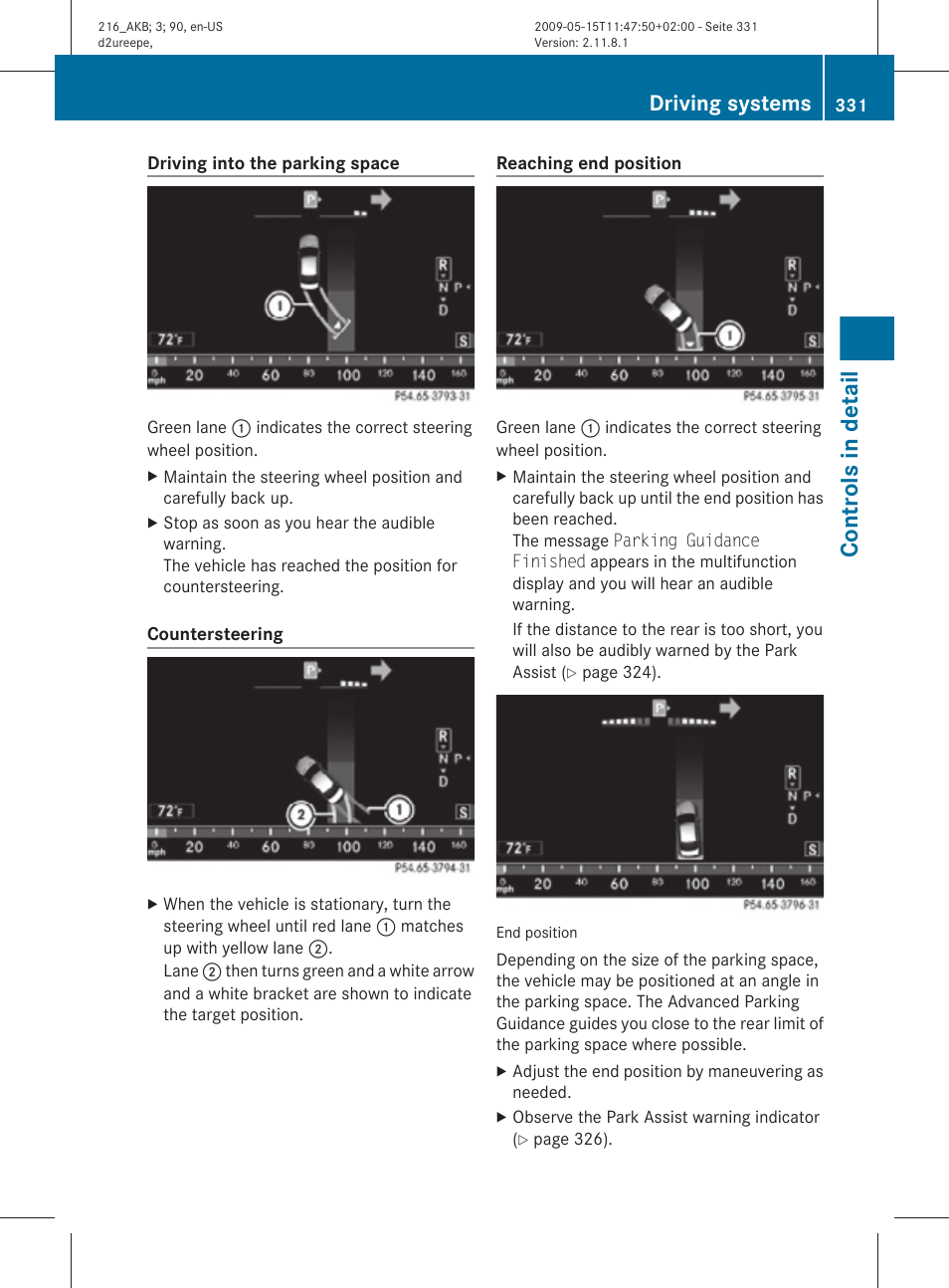 Controls in detail, Driving systems | Mercedes-Benz 2010 CL Class User Manual | Page 333 / 500