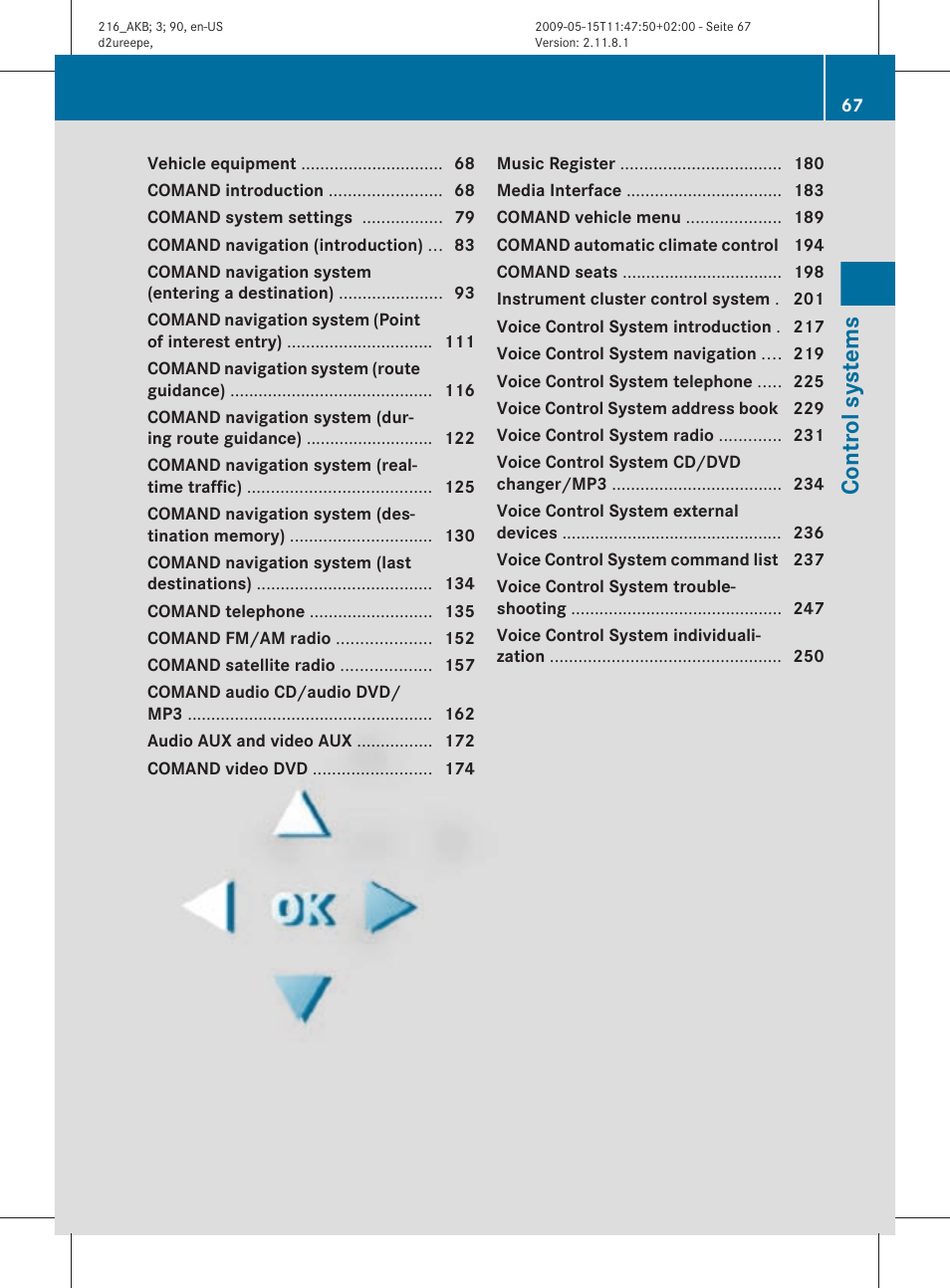 Control systems | Mercedes-Benz 2010 CL Class User Manual | Page 69 / 500