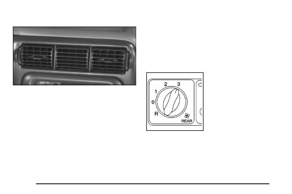 Outlet adjustment, Outlet adjustment -34 rear climate control system, Without entertainment system) -34 | Rear climate control, System (without entertainment system), Rear climate control system, Without entertainment system) | Oldsmobile 2004 Silhouette User Manual | Page 190 / 462