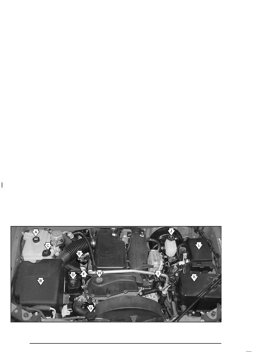 Engine compartment overview, Engine compartment overview -12 | Oldsmobile 2004 Bravada User Manual | Page 276 / 420