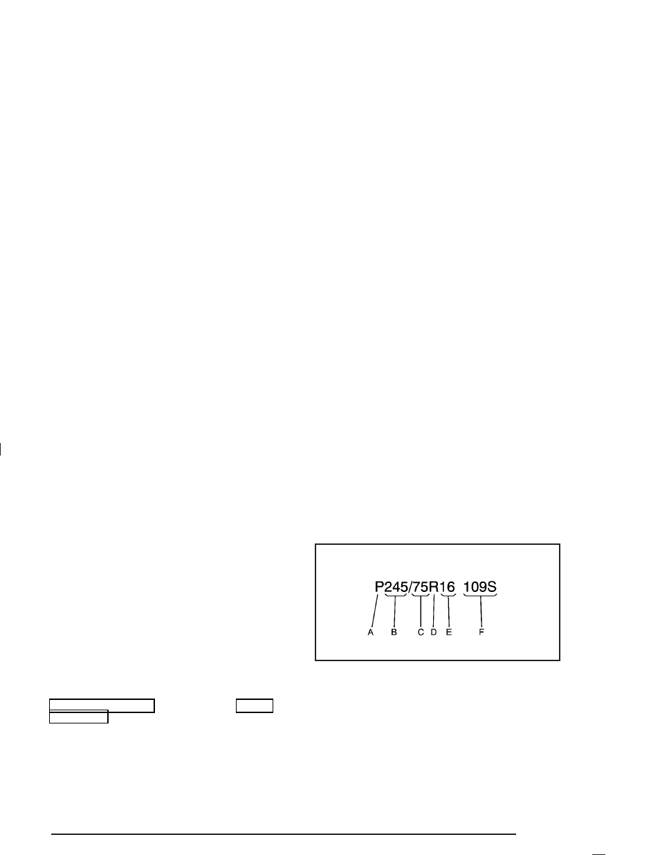 Tire size | Oldsmobile 2004 Bravada User Manual | Page 323 / 420