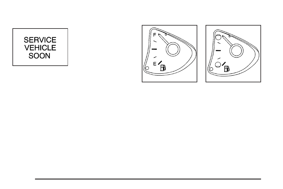 Service vehicle soon light, Fuel gage, Service vehicle soon light -38 fuel gage -38 | Oldsmobile 2004 Alero User Manual | Page 142 / 360