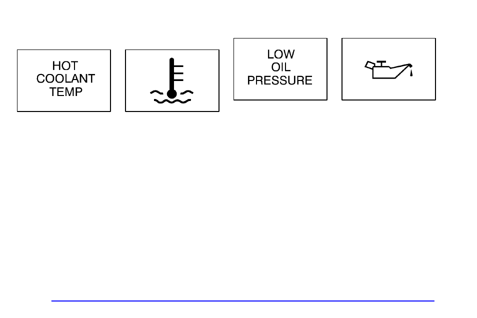 Engine coolant temperature warning message, Low oil pressure message | Oldsmobile 2002 Silhouette User Manual | Page 192 / 455