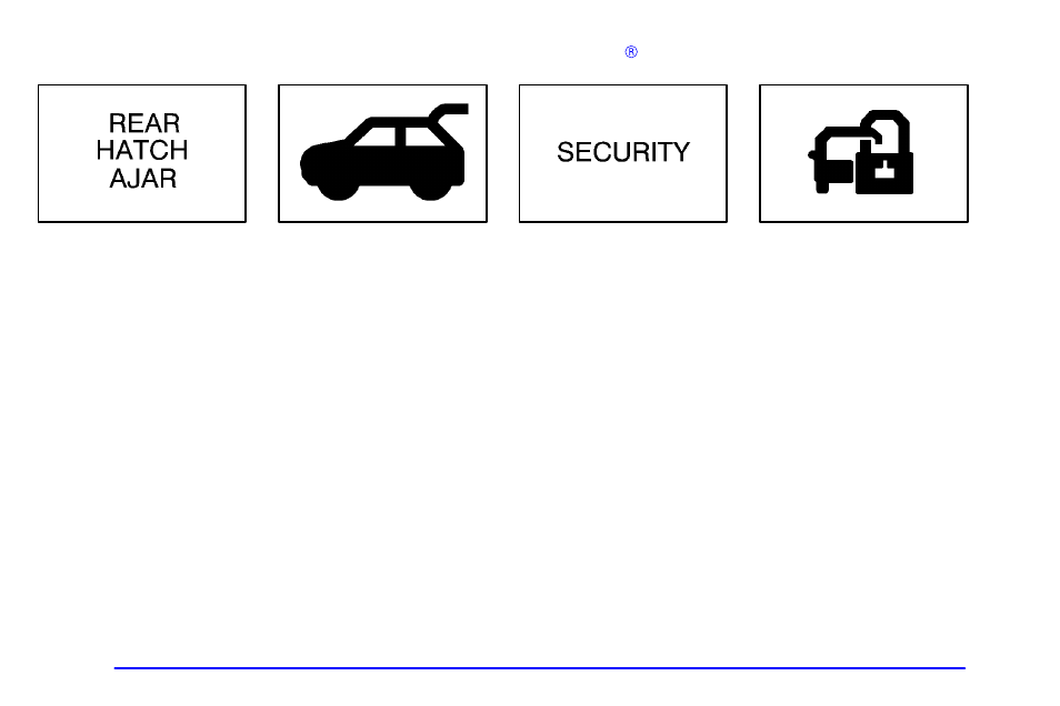 Rear hatch ajar warning message, Pass-key iii security message | Oldsmobile 2002 Silhouette User Manual | Page 196 / 455