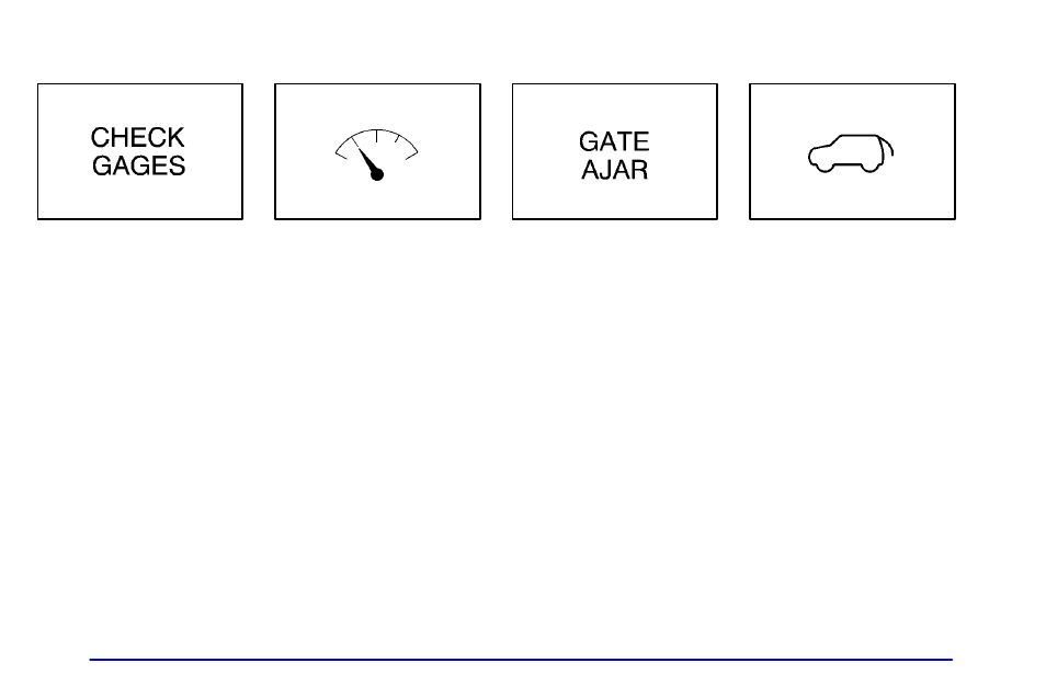 Check gages light, Gate ajar | Oldsmobile 2002 Bravada User Manual | Page 148 / 393