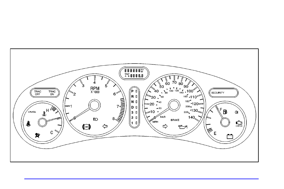 Instrument panel cluster | Oldsmobile 2002 Aurora User Manual | Page 128 / 373