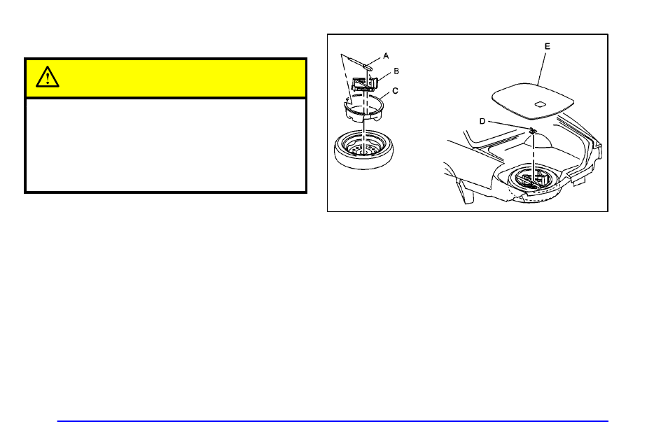 Storing the spare tire and tools, Caution | Oldsmobile 2002 Aurora User Manual | Page 254 / 373