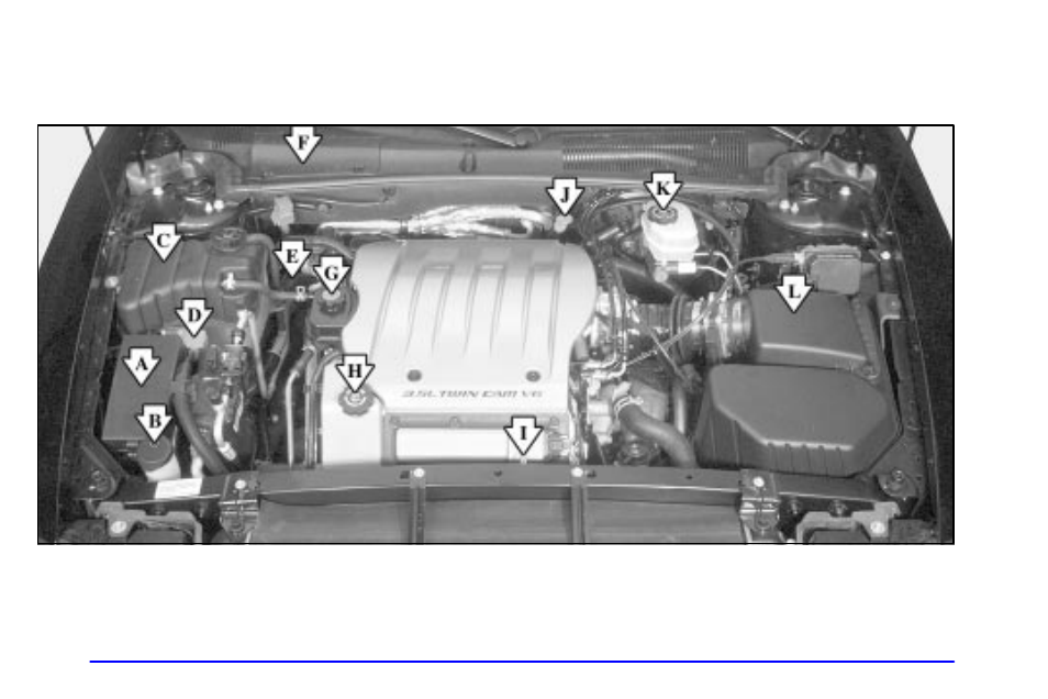 Engine compartment overview | Oldsmobile 2002 Aurora User Manual | Page 268 / 373
