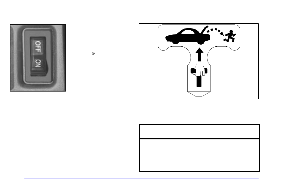 Trunk release lockout, Trunk release handle, Notice | Oldsmobile 2002 Aurora User Manual | Page 76 / 373