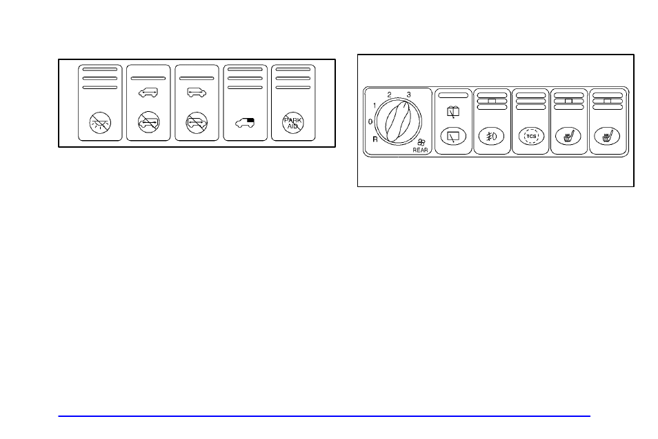 Overhead console switchbank, Instrument panel switchbank | Oldsmobile 2001 Silhouette User Manual | Page 107 / 436