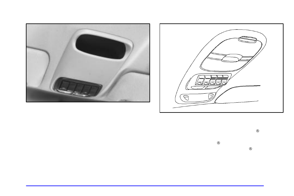 Compact overhead console (canada only), Overhead console (option) | Oldsmobile 2001 Silhouette User Manual | Page 165 / 436