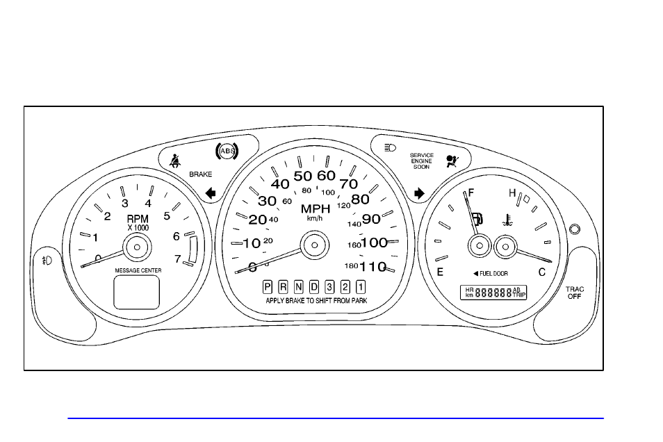 Instrument panel cluster | Oldsmobile 2001 Silhouette User Manual | Page 188 / 436