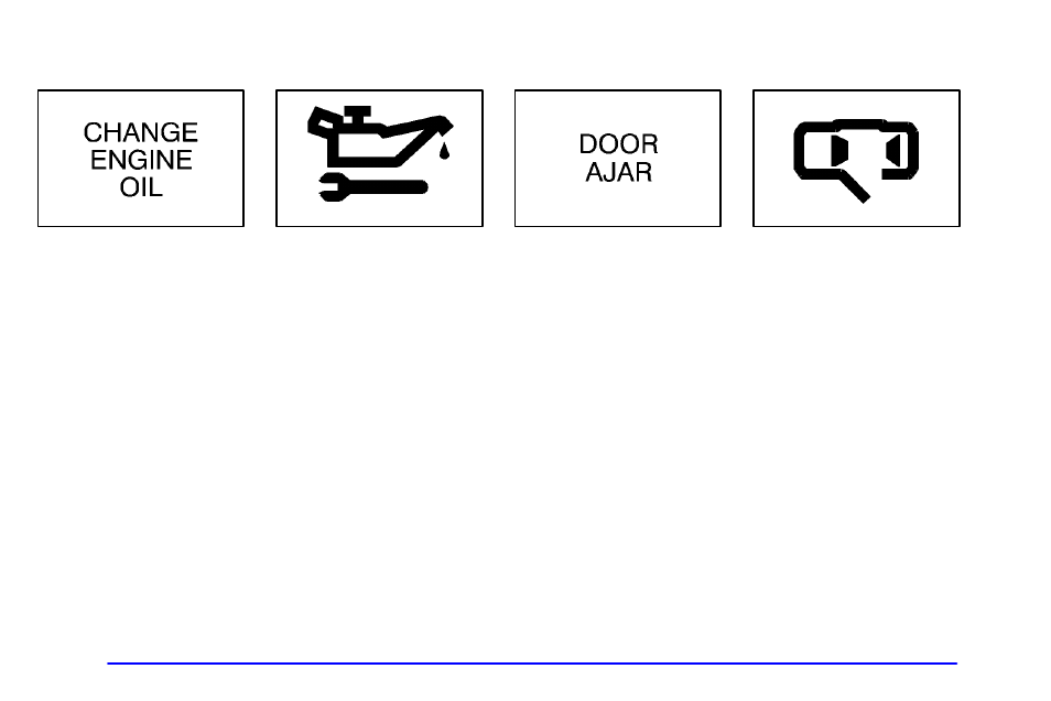 Change engine oil message, Power sliding door warning message | Oldsmobile 2001 Silhouette User Manual | Page 204 / 436