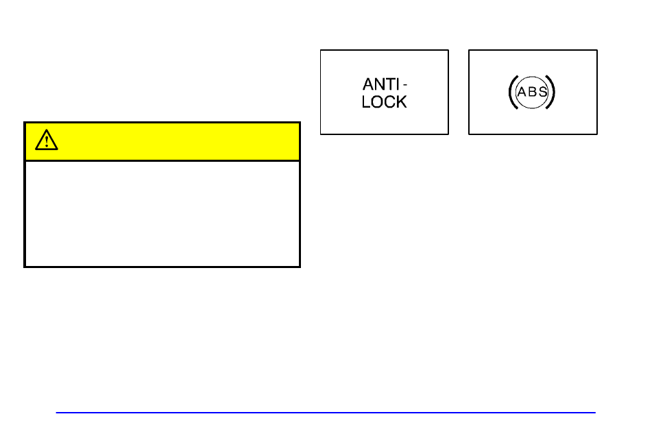 Anti-lock brake system warning light, Caution | Oldsmobile 2001 Intrigue User Manual | Page 133 / 346