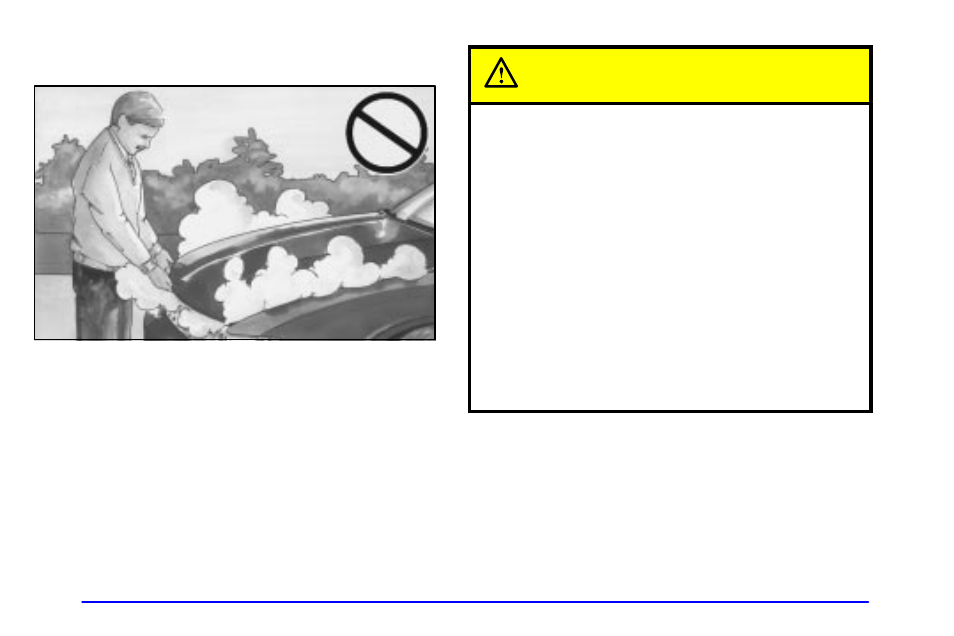 If steam is coming from your engine, Caution | Oldsmobile 2001 Intrigue User Manual | Page 221 / 346