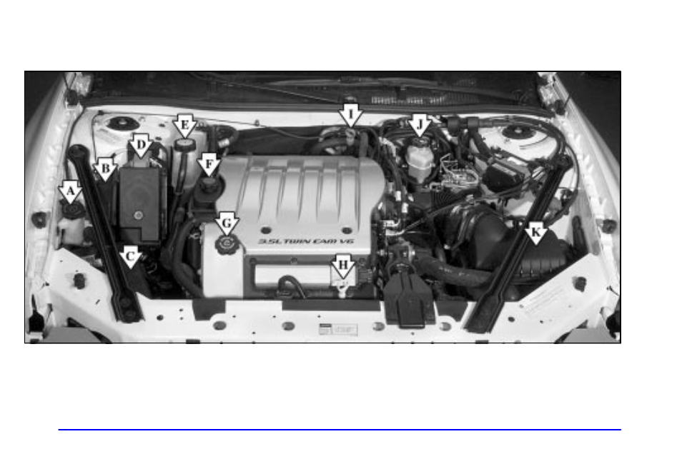 Engine compartment overview | Oldsmobile 2001 Intrigue User Manual | Page 251 / 346
