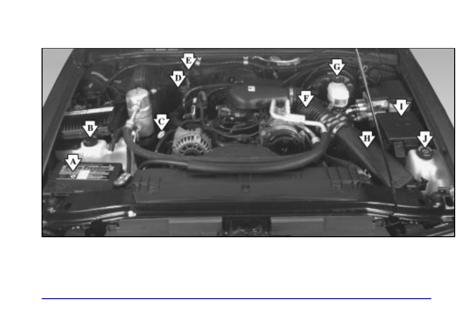 Engine compartment overview | Oldsmobile 2001 Bravada User Manual | Page 255 / 371