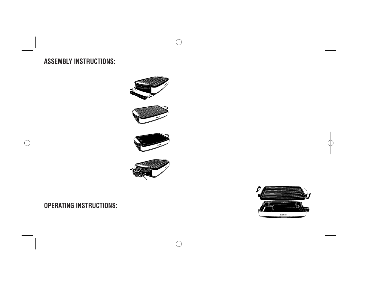 Assembly instructions, Operating instructions | Cuisinart CGG-2C User Manual | Page 4 / 16