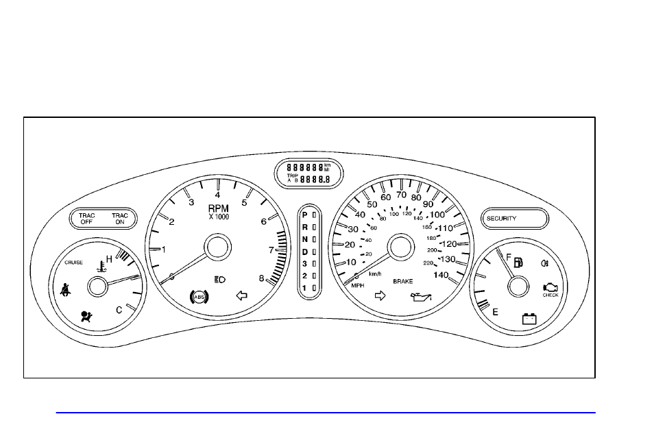 Instrument panel cluster | Oldsmobile 2001 Aurora User Manual | Page 134 / 376