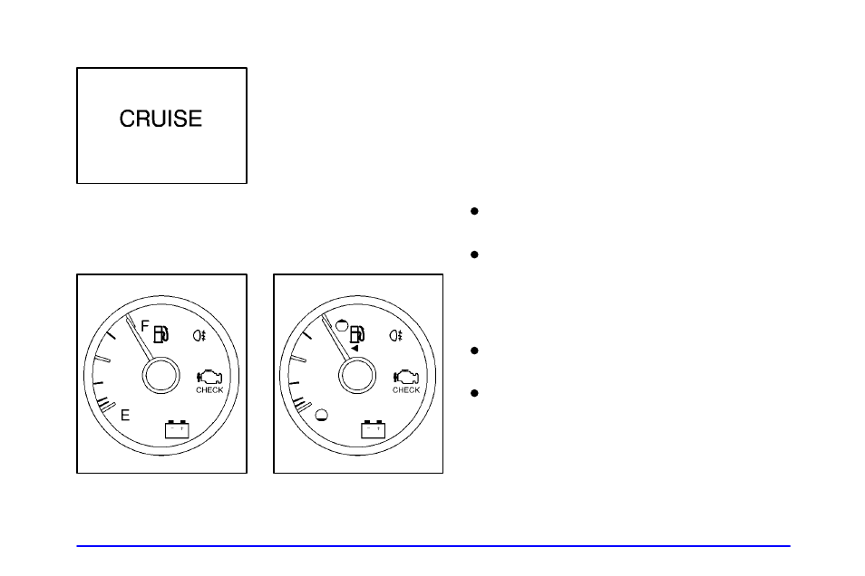 Cruise light, Fuel gage | Oldsmobile 2001 Aurora User Manual | Page 147 / 376