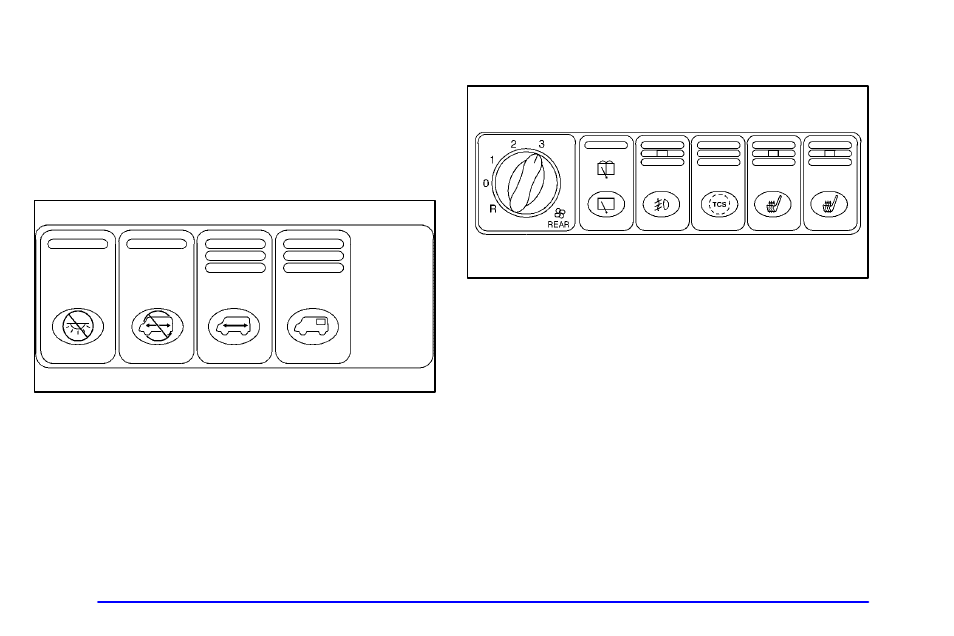 Switchbanks, Overhead console switchbank, Instrument panel switchbank | Oldsmobile 2000 Silhouette User Manual | Page 116 / 422