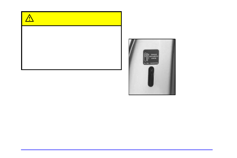 Sliding door security lock, Caution | Oldsmobile 2000 Silhouette User Manual | Page 133 / 422