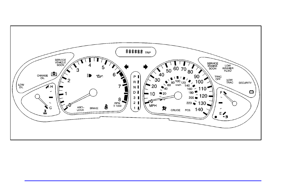 Instrument panel cluster | Oldsmobile 2000 Intrigue User Manual | Page 120 / 348