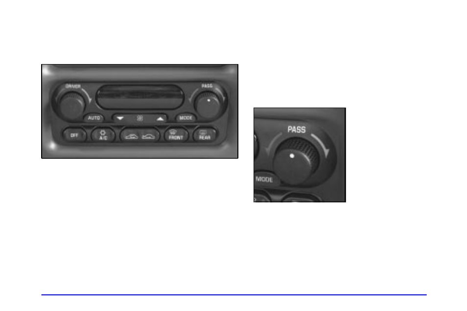 Driver temperature knob, Passenger temperature knob | Oldsmobile 2000 Intrigue User Manual | Page 143 / 348