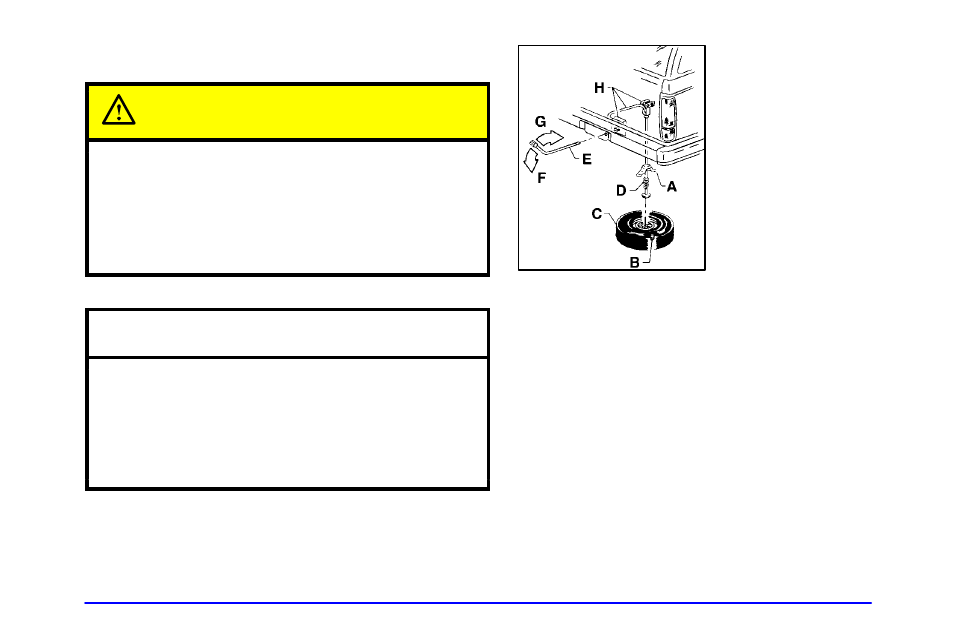 Storing a flat or spare tire and tools, Caution, Notice | Oldsmobile 2000 Bravada User Manual | Page 234 / 364