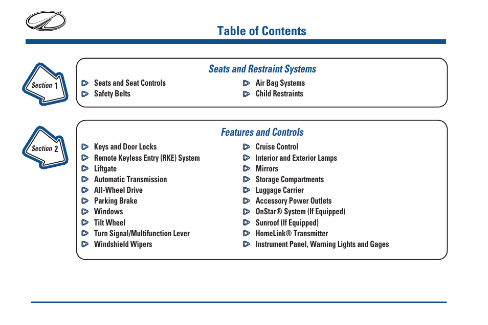 Oldsmobile 2000 Bravada User Manual | Page 4 / 364