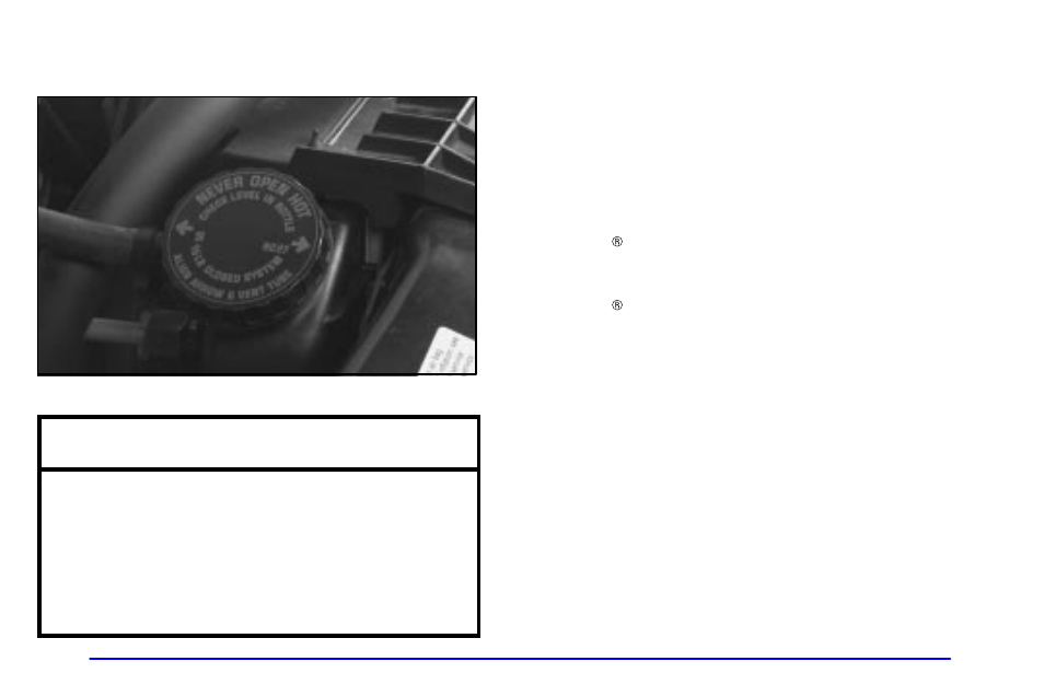 Radiator pressure cap, Thermostat, Engine coolant | Radiator pressure cap notice | Oldsmobile 1999 Bravada User Manual | Page 256 / 368