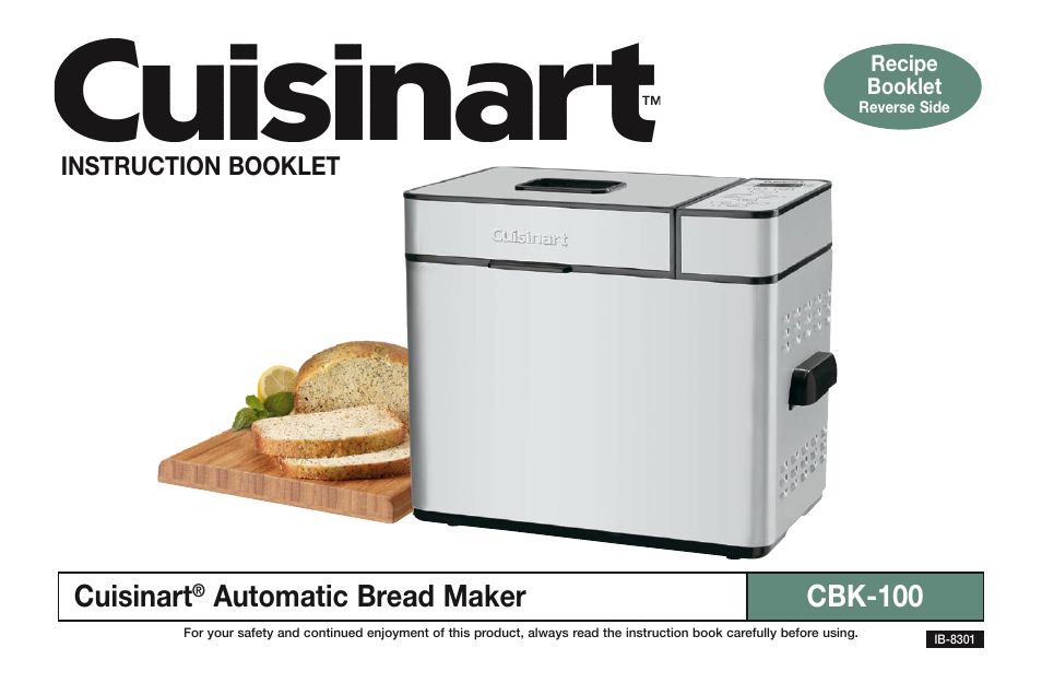 Cuisinart CBK-100 User Manual | 12 pages