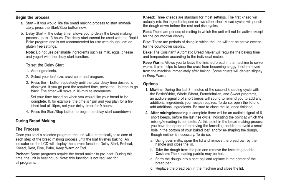 Cuisinart CBK-100 User Manual | Page 5 / 12
